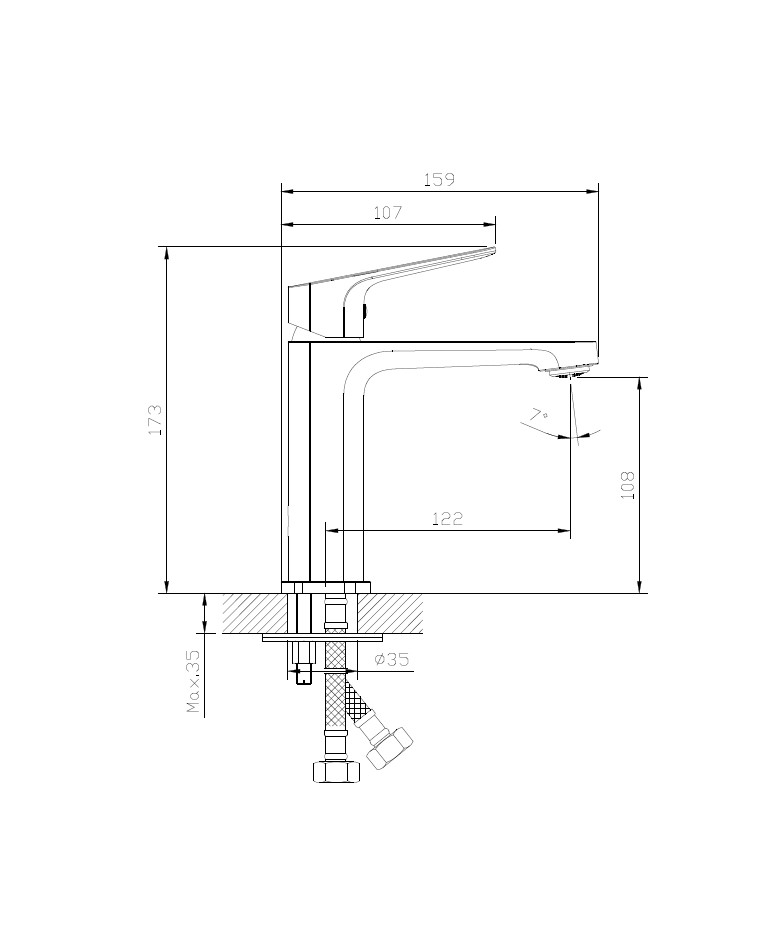 Смеситель для раковины DQ Frankfurt хром (DA1732101) - фото 7