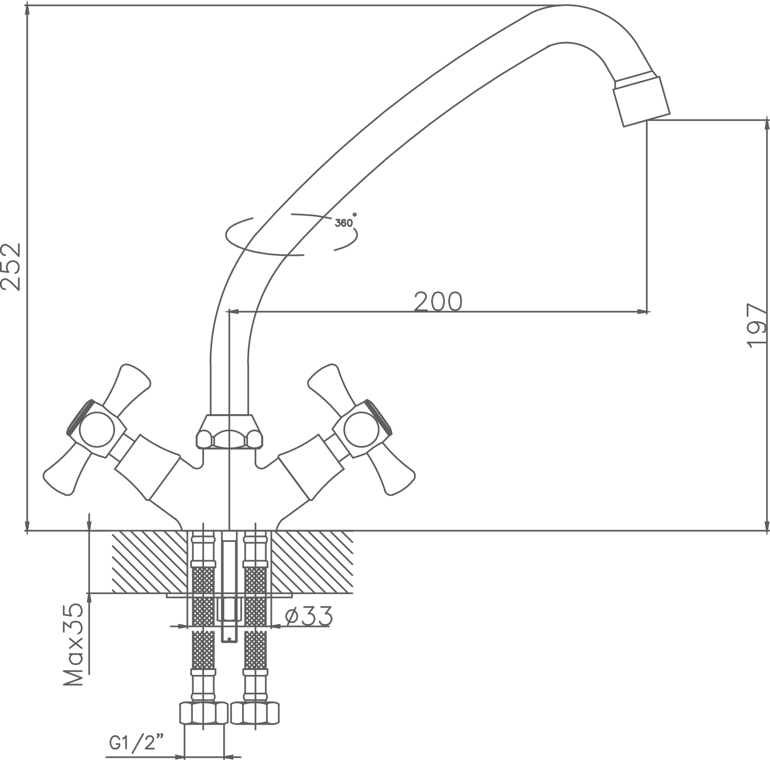 Смеситель для кухни Cron хром (CN4242) - фото 2