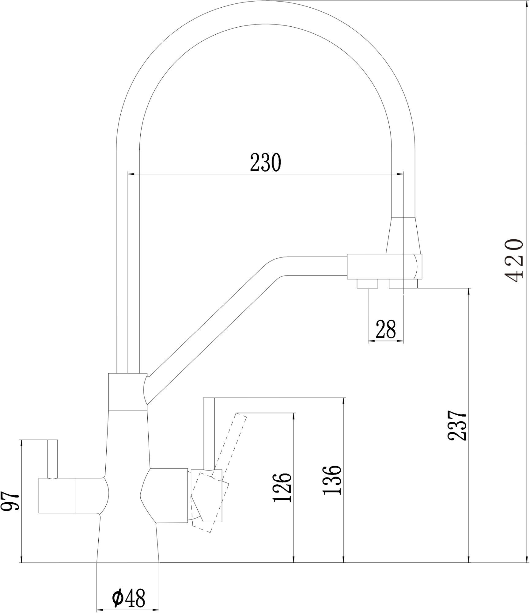 Смеситель для кухонной мойки под фильтр питьевой воды Fmark (FS0662-C02) Смеситель для кухонной мойки под фильтр питьевой воды Fmark (FS0662-C02) - фото 2