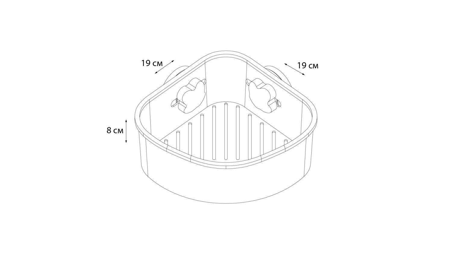 Полочка угловая одноэтажная Grampus Element, GR-3308, белая - фото 3