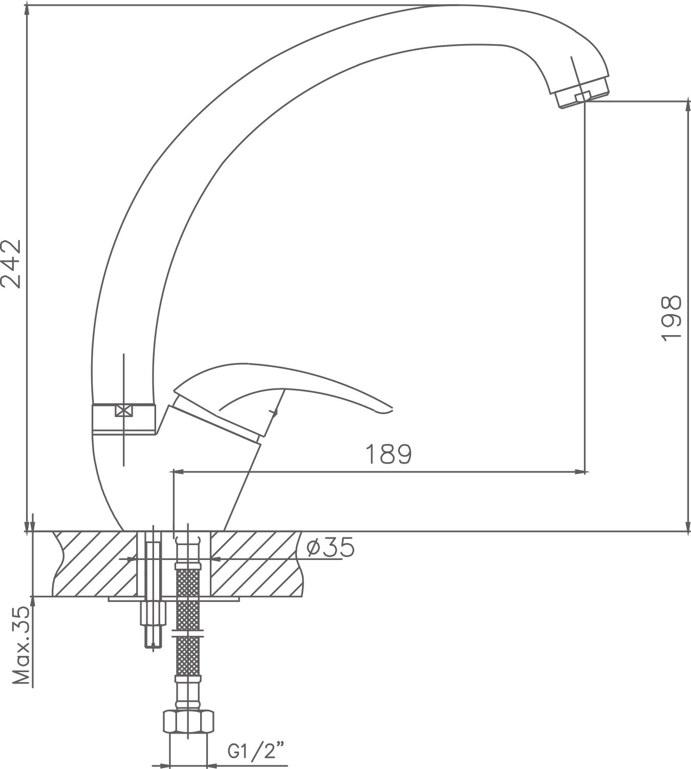 Смеситель для кухни Cron хром (CN4129) - фото 2