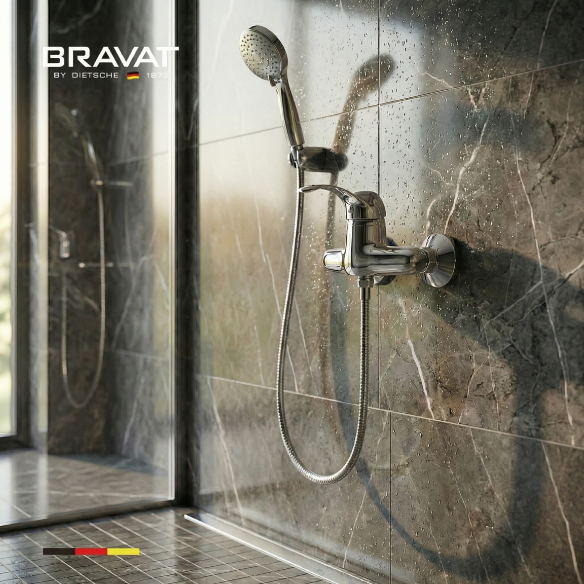 Настенный смеситель для душа BRAVAT (F6793924CP-01-SW) - фото 4
