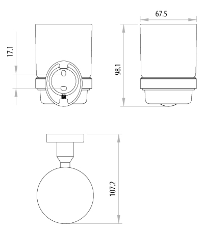Стакан стеклянный с держателем Lemark Atlantiss (LM3236C) - фото 2