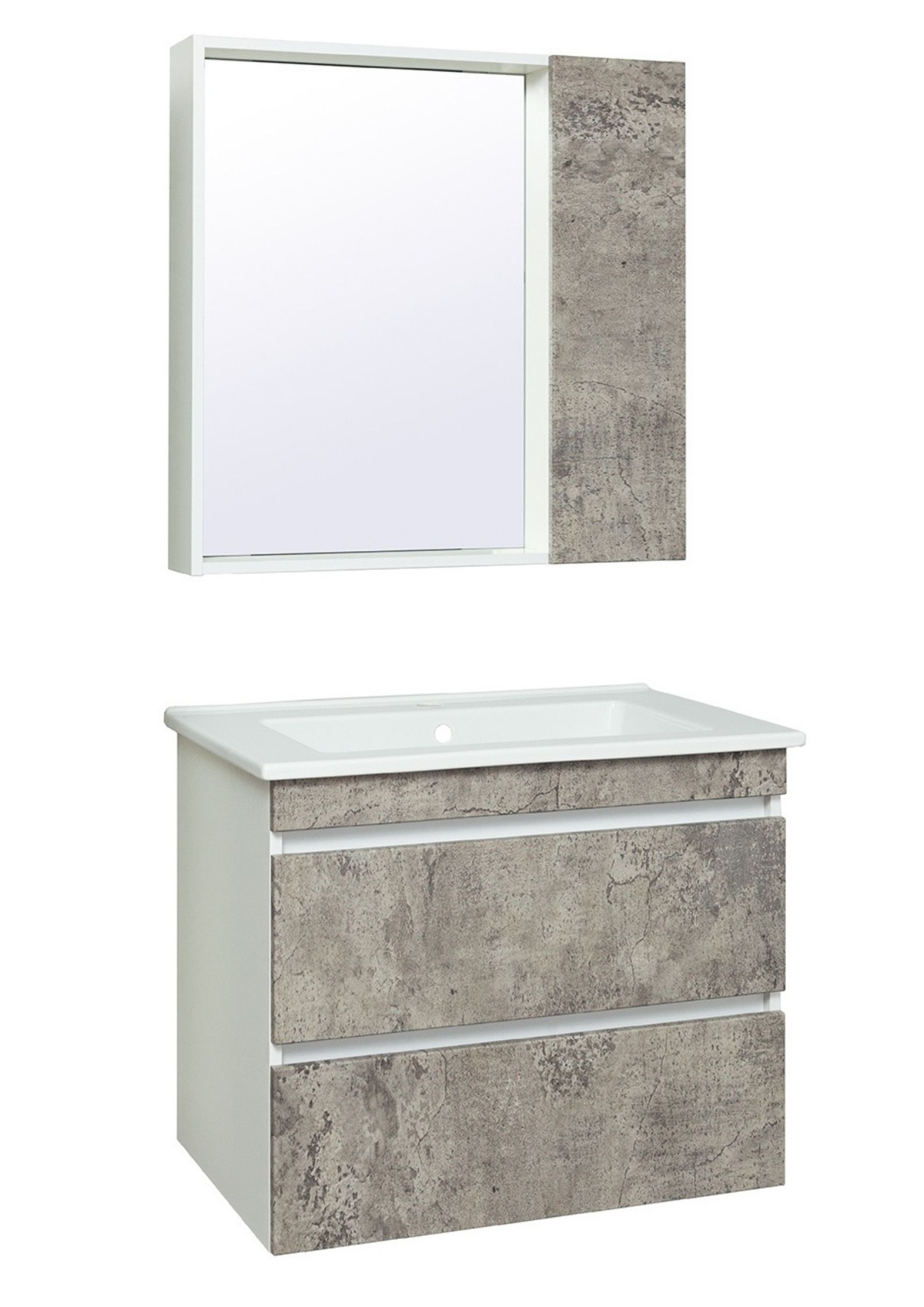 Зеркальный шкаф Runo серый бетон Манхэттен 75 (00-00001017) - фото 3