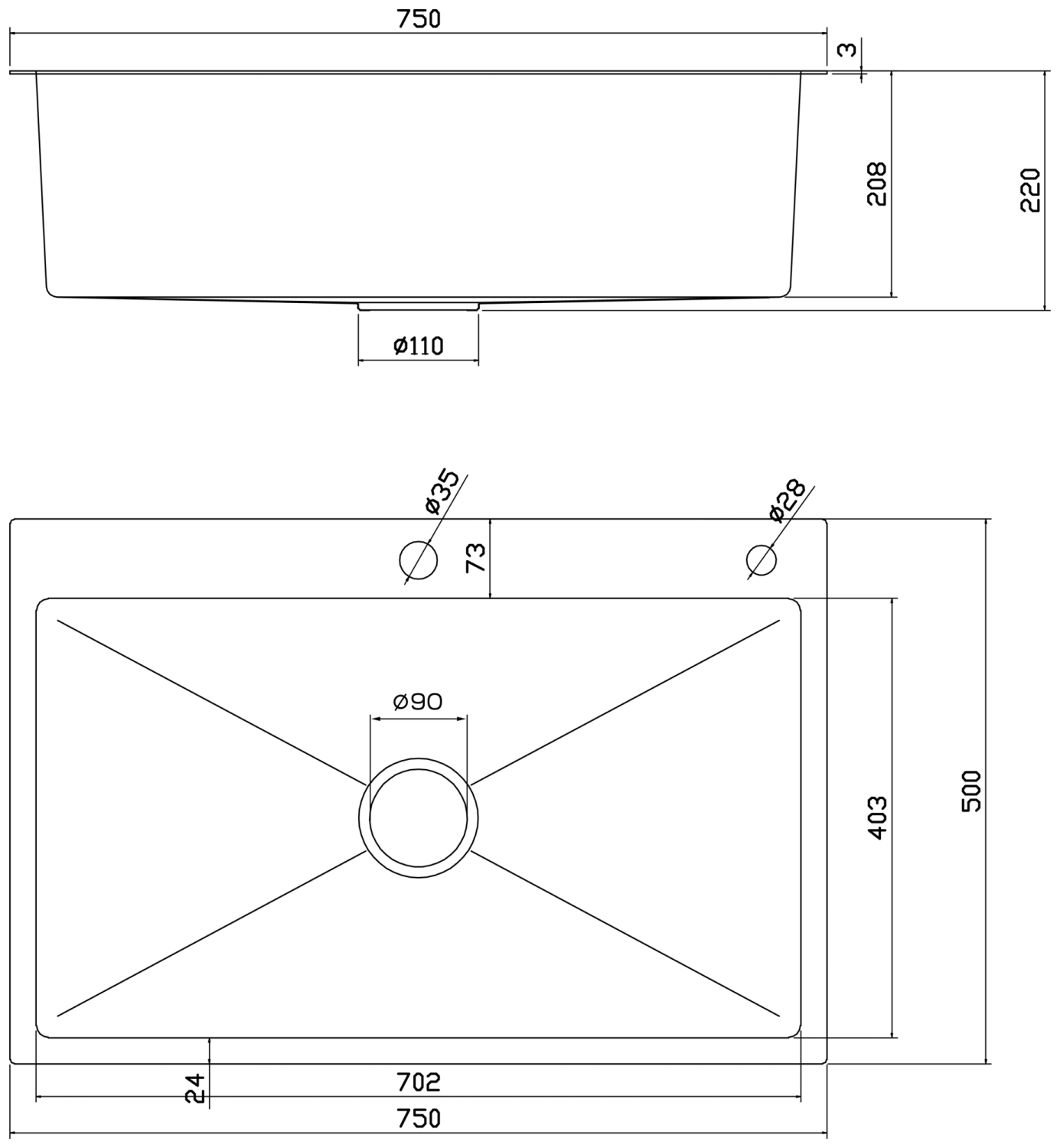 Мойка для кухни Fmark (FSC7550Q) - фото 2
