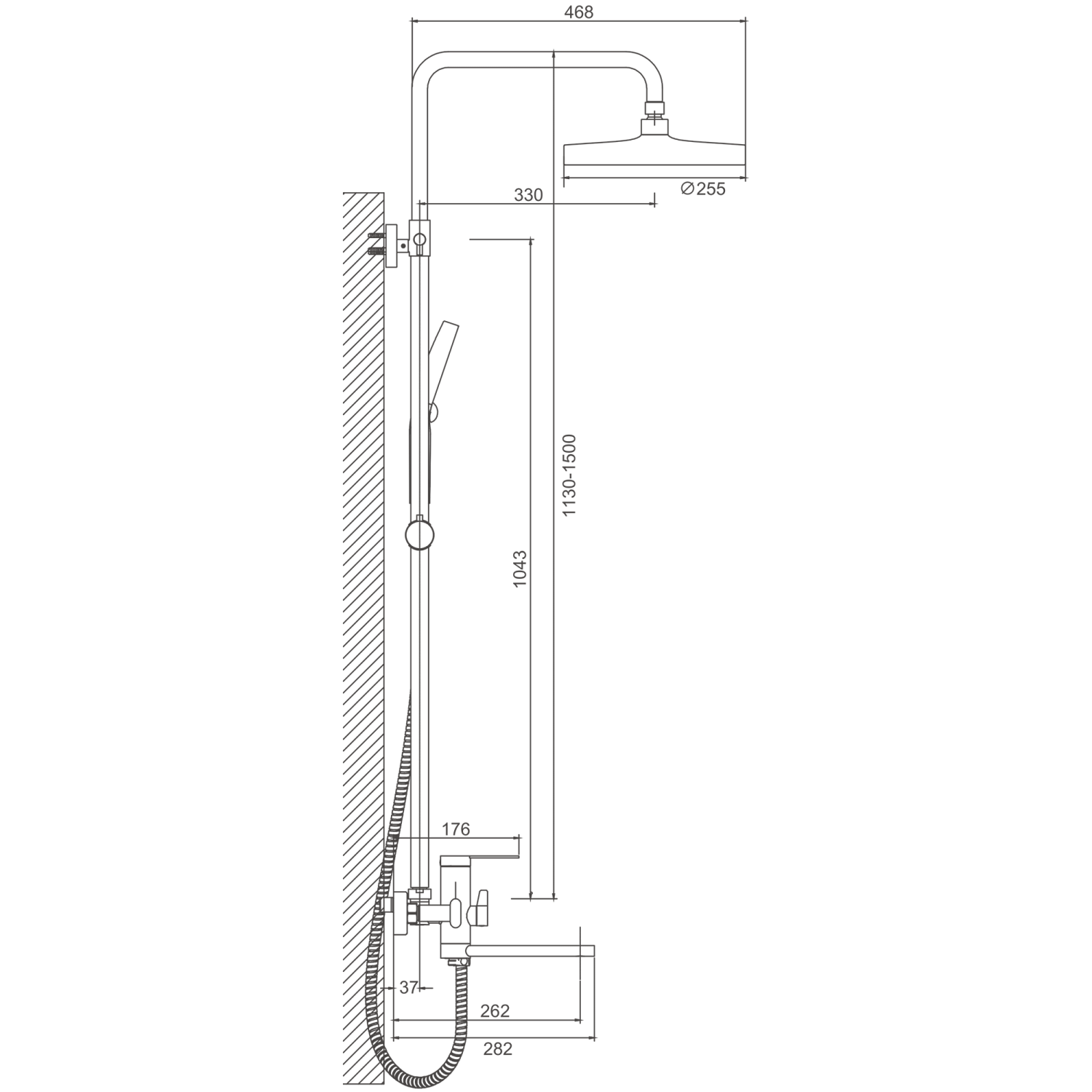 Душевая система BELZ оружейная сталь (B24813-3) - фото 2