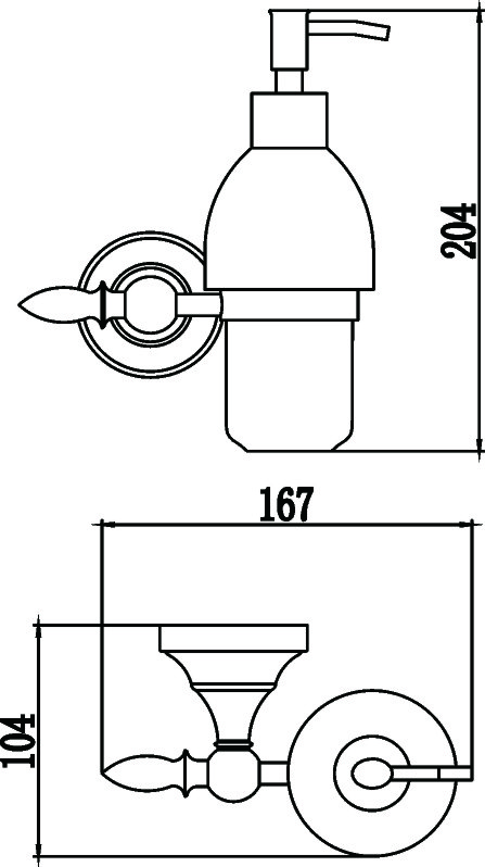 Дозатор для жидкого мыла с настенным держателем Savol 68а (S-06831A) - фото 3