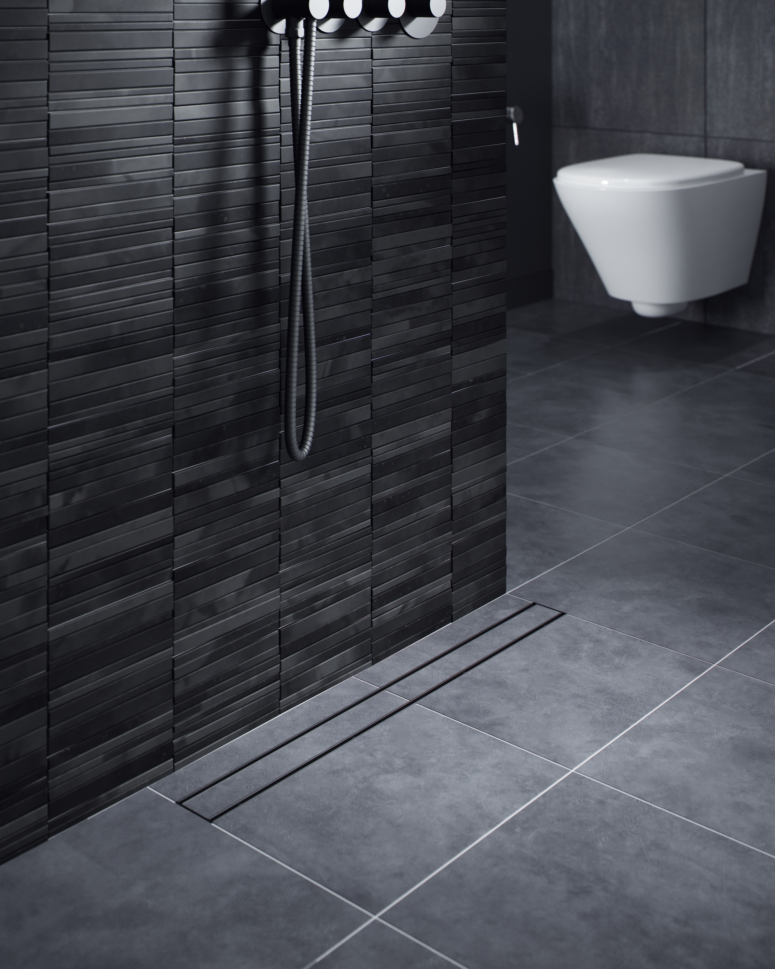 Душевой лоток TIMO Drain System 700 с двусторонней панелью "plate" под плитку, Чёрный (DS230207/03) Душевой лоток TIMO Drain System 700 с двусторонней панелью "plate" под плитку, Чёрный (DS230207/03) - фото 2