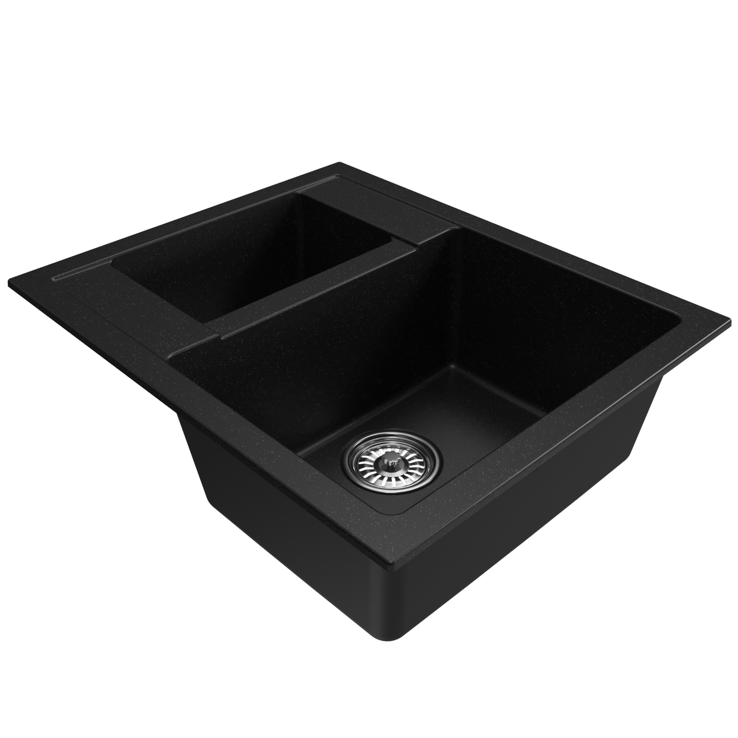Мойка MIXLINE ML-GM21 двухчашевая  ультра-черная (344) 600*500*190мм NEW (552020)