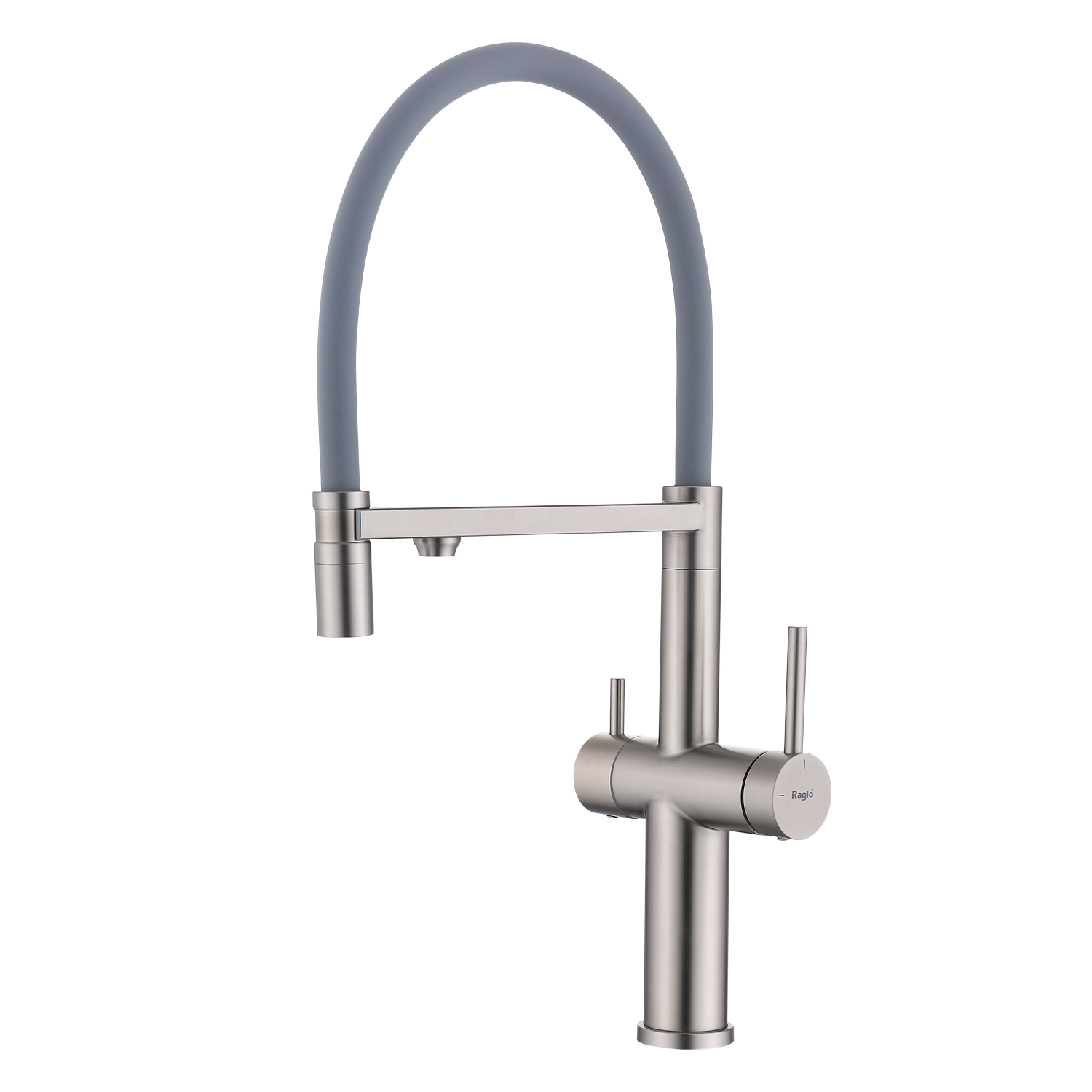 Смеситель Raglo для кухни с подключением к фильтру съёмный гибкий излив с магнитным фиксатором, сатин (R20.63.05)