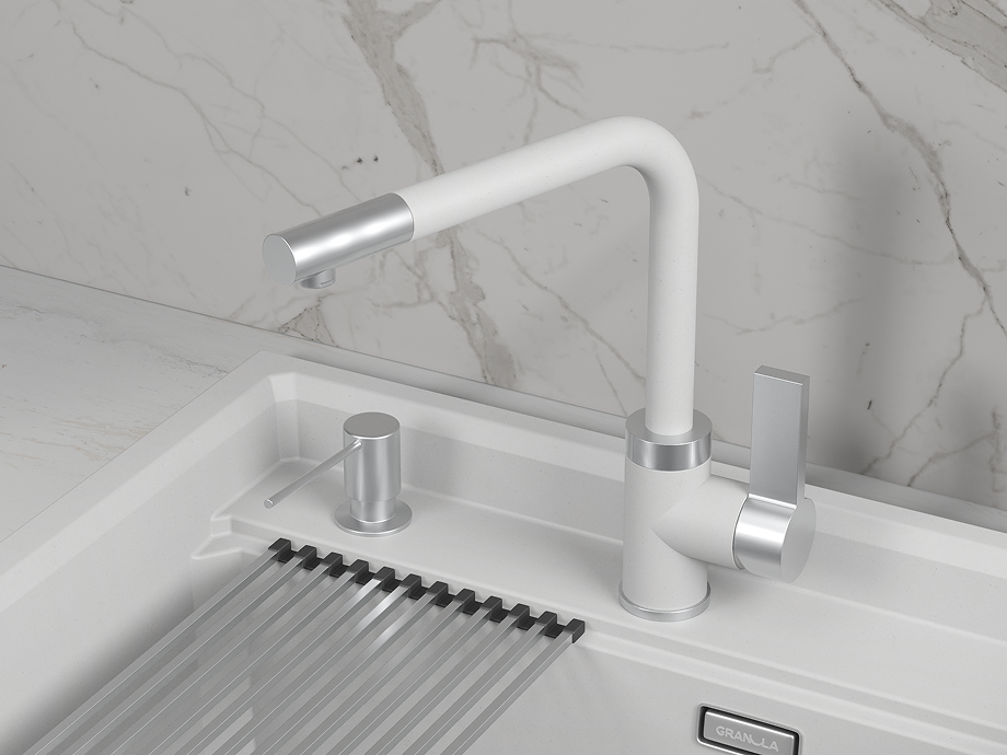 Смеситель для кухни GRANULA (5504, АРКТИК (БЕЛЫЙ)) - фото 2