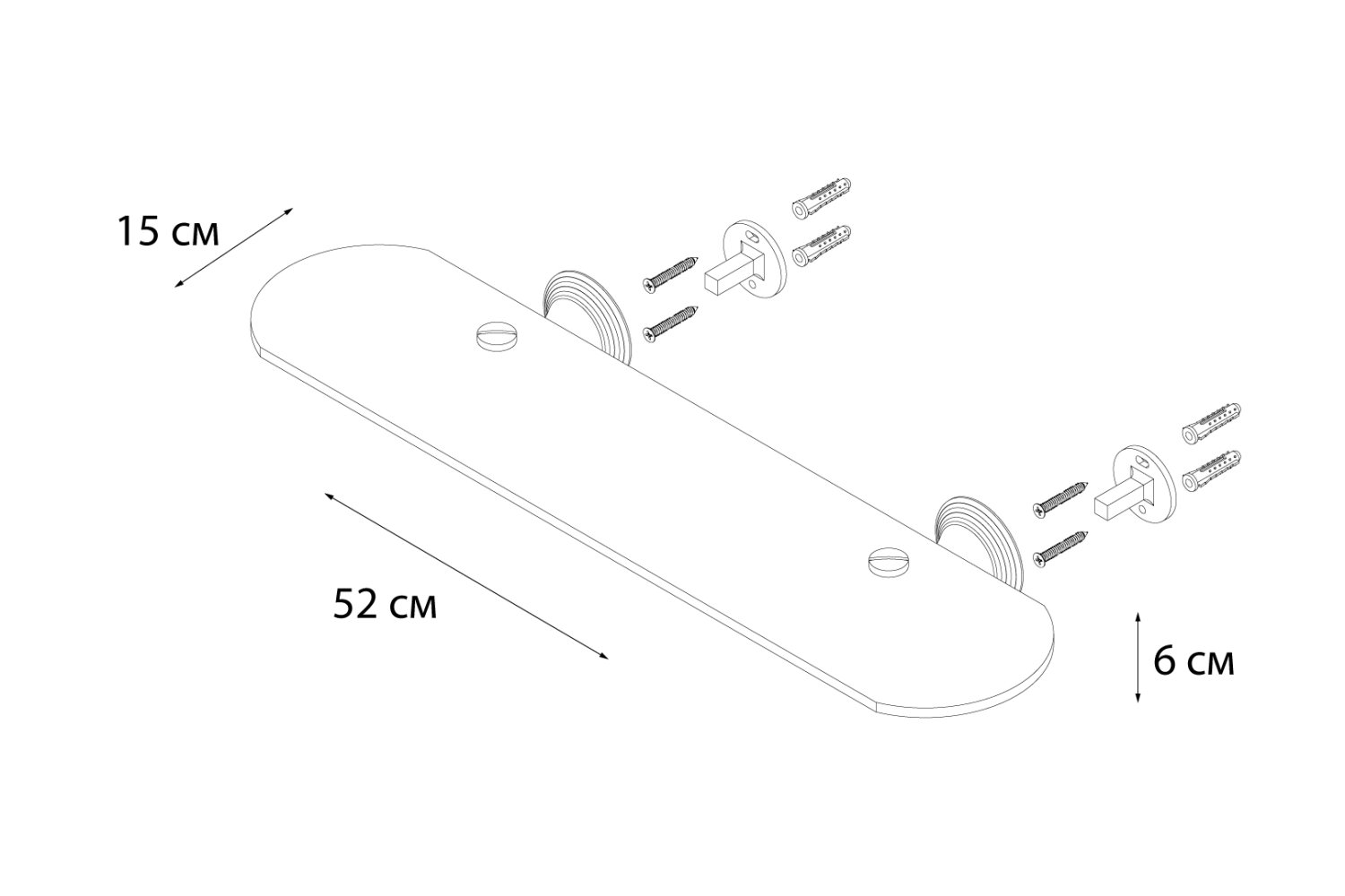 Полка FIXSEN Luksor стеклянная (FX-71603B) - фото 3