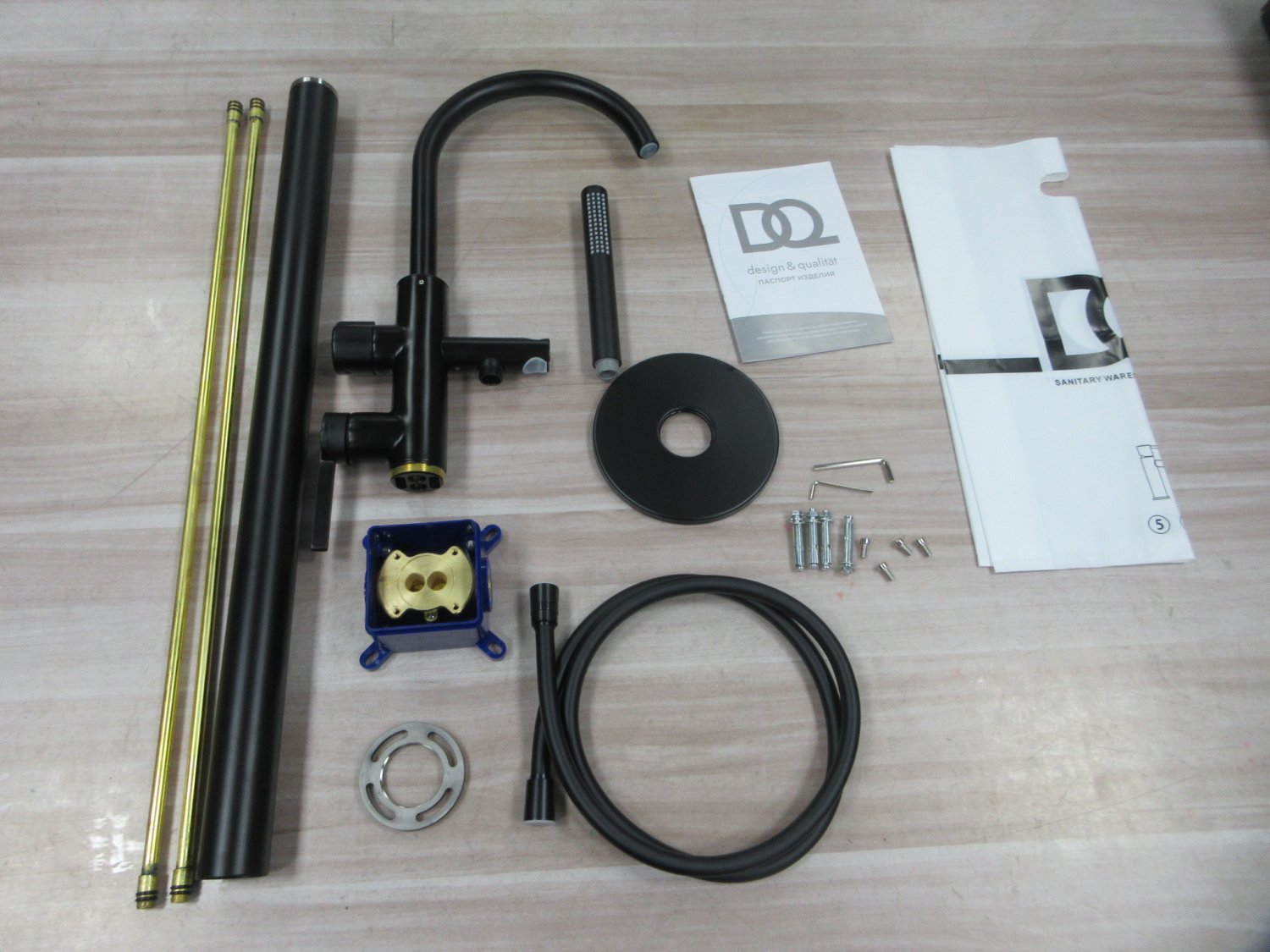 Напольный смеситель для ванны с душем DQ Bonn черный (DA1706005) - фото 4