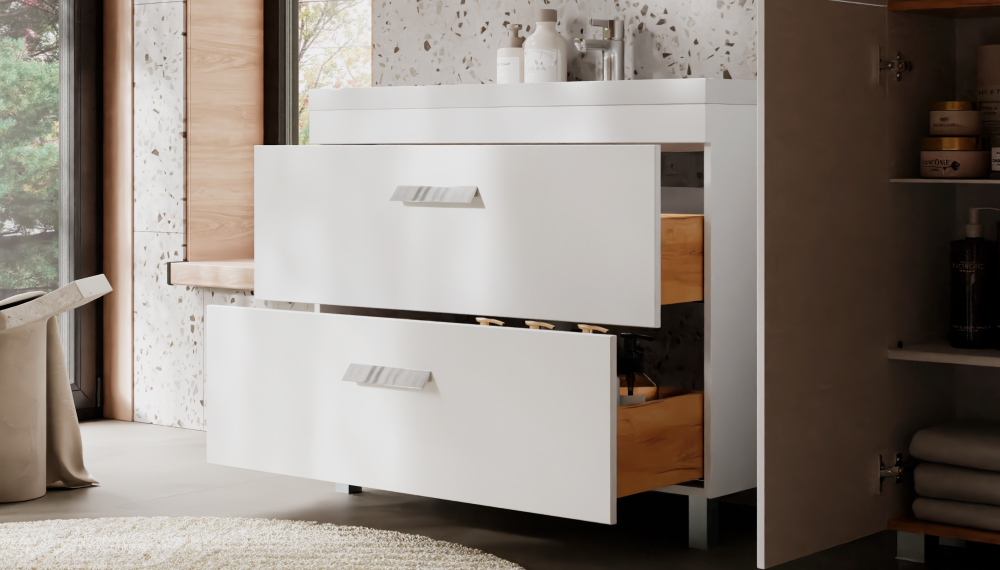 Тумба напольная Velvex Orlando 100 белый матовый под раковину rkCla.100-81 (Classica) (tn.ORL.CLA.100.2Y белый матовый) - фото 4