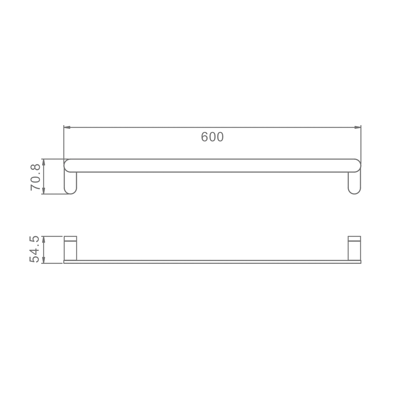 Полотенцедержатель Raglo одинарный 60 см, графит (R300.01.09) - фото 2