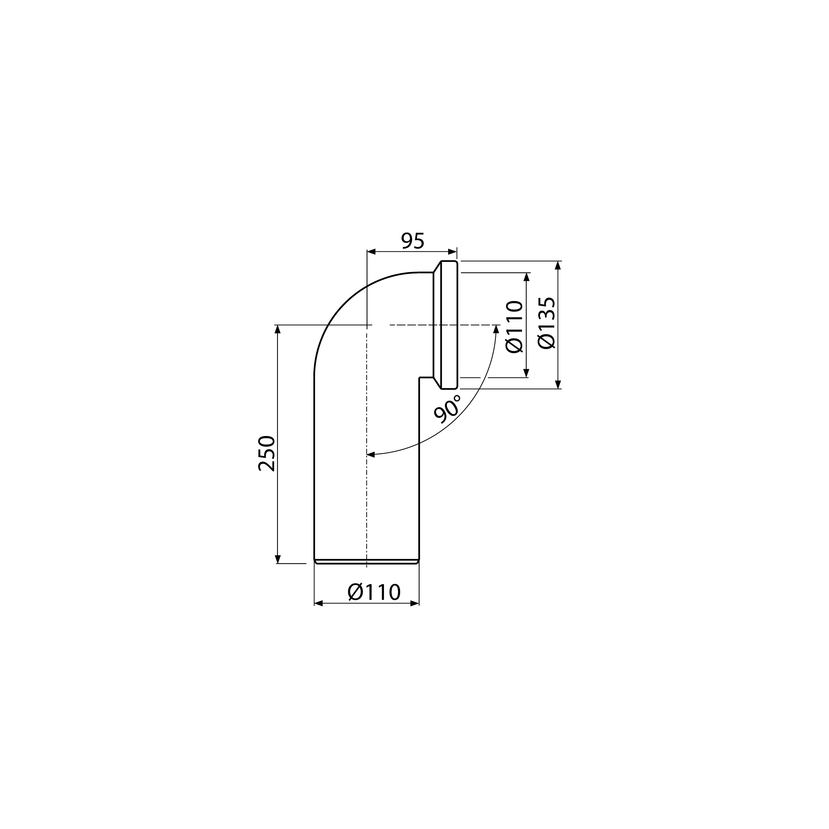 Колено для унитаза Koller Pool 90° - A90-90 (KUP90°) Колено для унитаза Koller Pool 90° - A90-90 (KUP90°) - фото 2