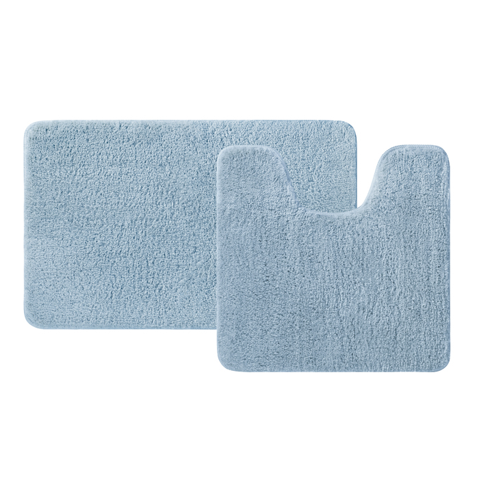 Набор ковриков для ванной комнаты, 50х80 + 50х50, микрофибра, синий, IDDIS (BSET03Mi13) - фото 1