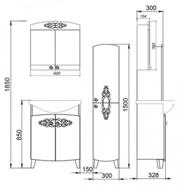 Тумба c раковиной INGENIUM Аvelin 60 (Av 600.01) Тумба c раковиной INGENIUM Аvelin 60 (Av 600.01)