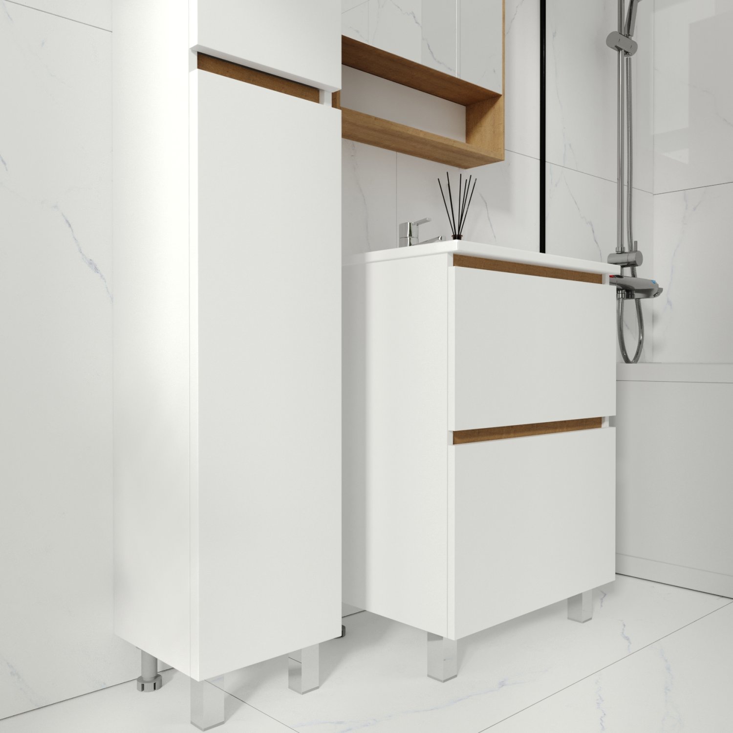 Тумба VIANT "Мальта" 2 ящика 430х560х820 под раковину .S-UM-COM60/1-w (COMO 60) (VMAL60CO-T2Y) - фото 2