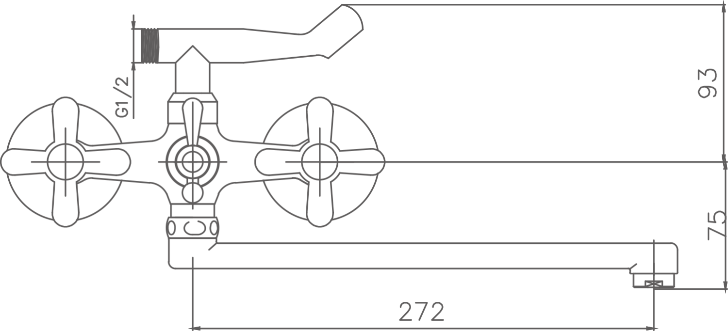 Смеситель для ванны Cron хром (CN2125) - фото 2