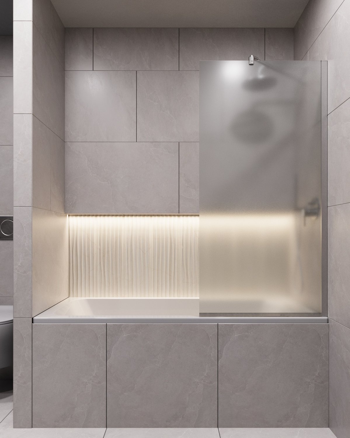 Шторка для ванны Timo TC-80/00F-8 в узком профиле 1400*800, стекло матовое 8 мм (T20) - фото 2