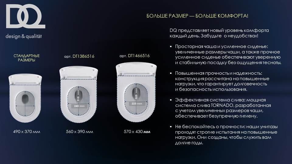 Унитаз подвесной безободковый (торнадо) DQ Schille 570*430*360мм, сиденье микролифт, белый (DT1466516) - фото 4