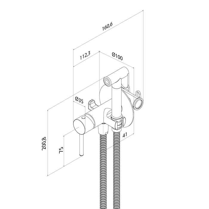 Встраиваемый смеситель с гигиеническим душем IDDIS Axes хром глянцевый (005SBR0i08) - фото 4