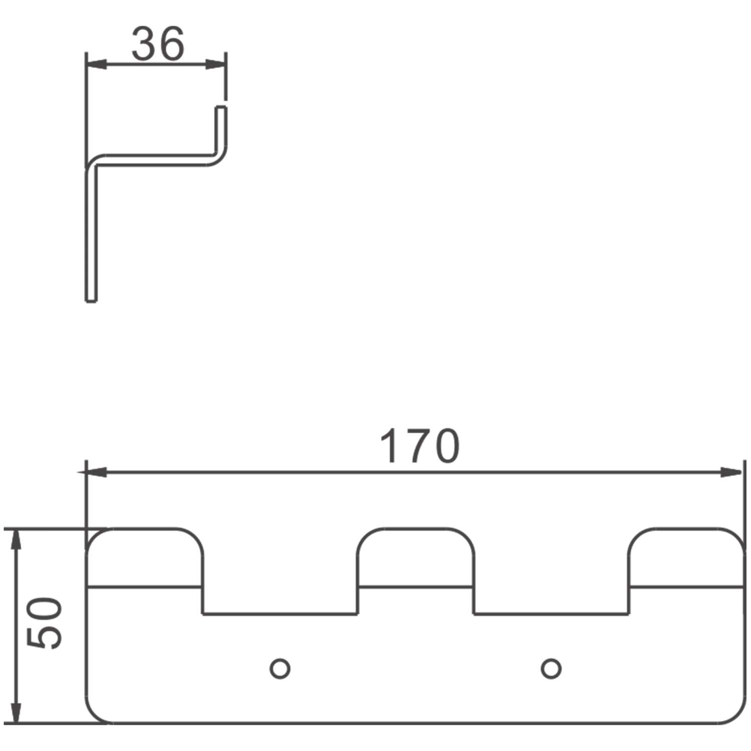 Планка с 3-мя крючками BELZ цвет: черный (B9003-7) - фото 2
