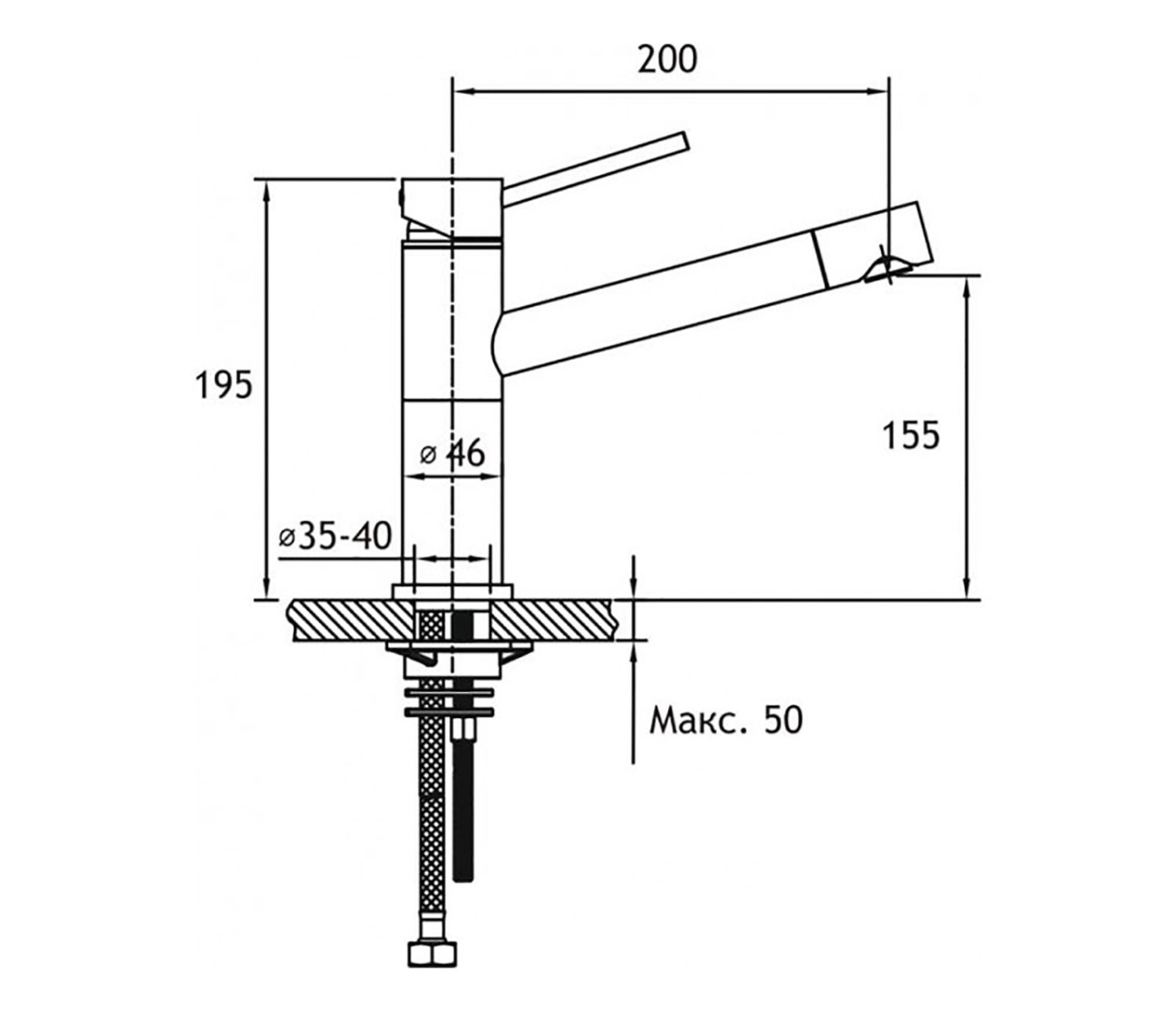 Смеситель для кухонной мойки Timo Saona (2303F сhampagne) - фото 2