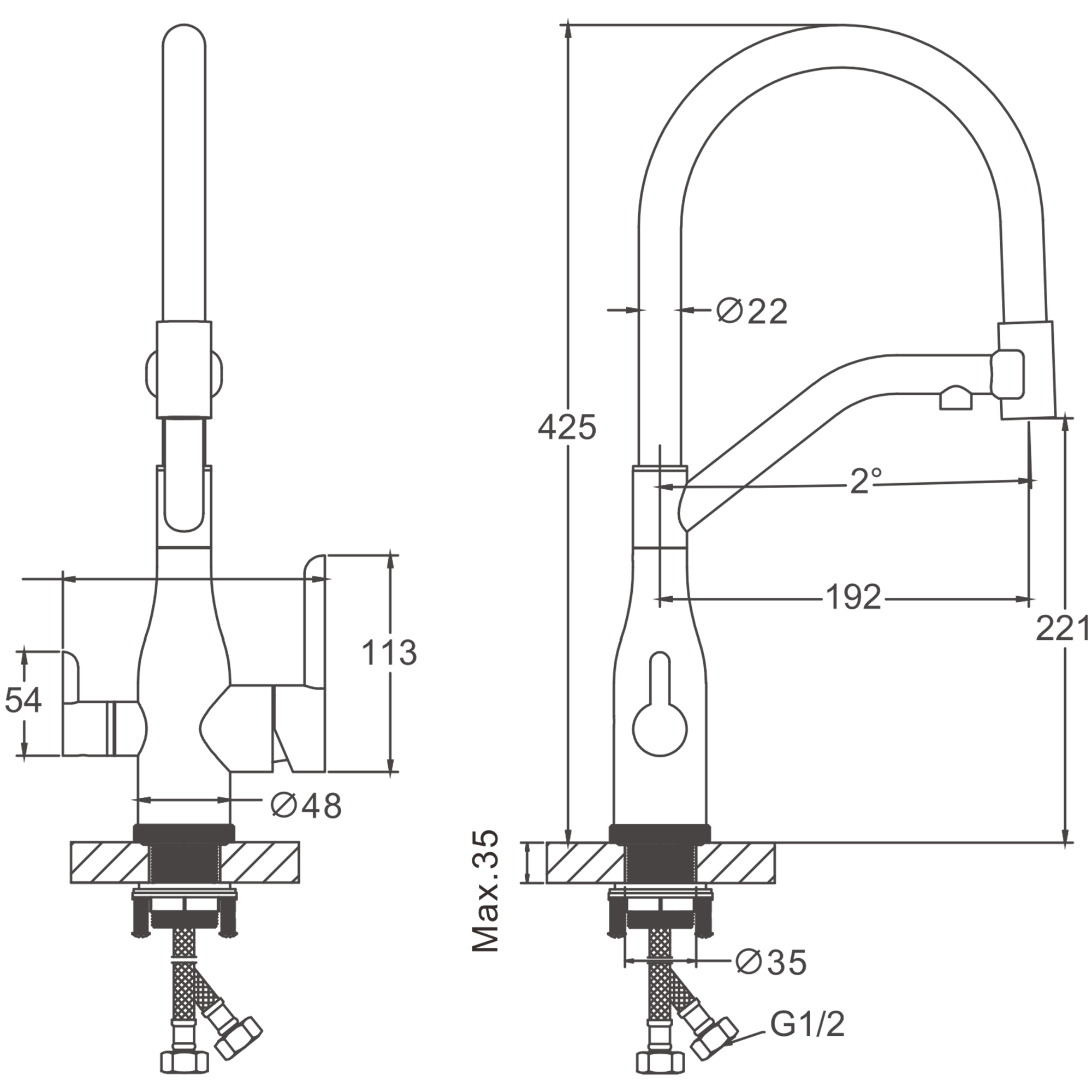 Смеситель для кухни BELZ цвет: черный (B78815-7) - фото 2