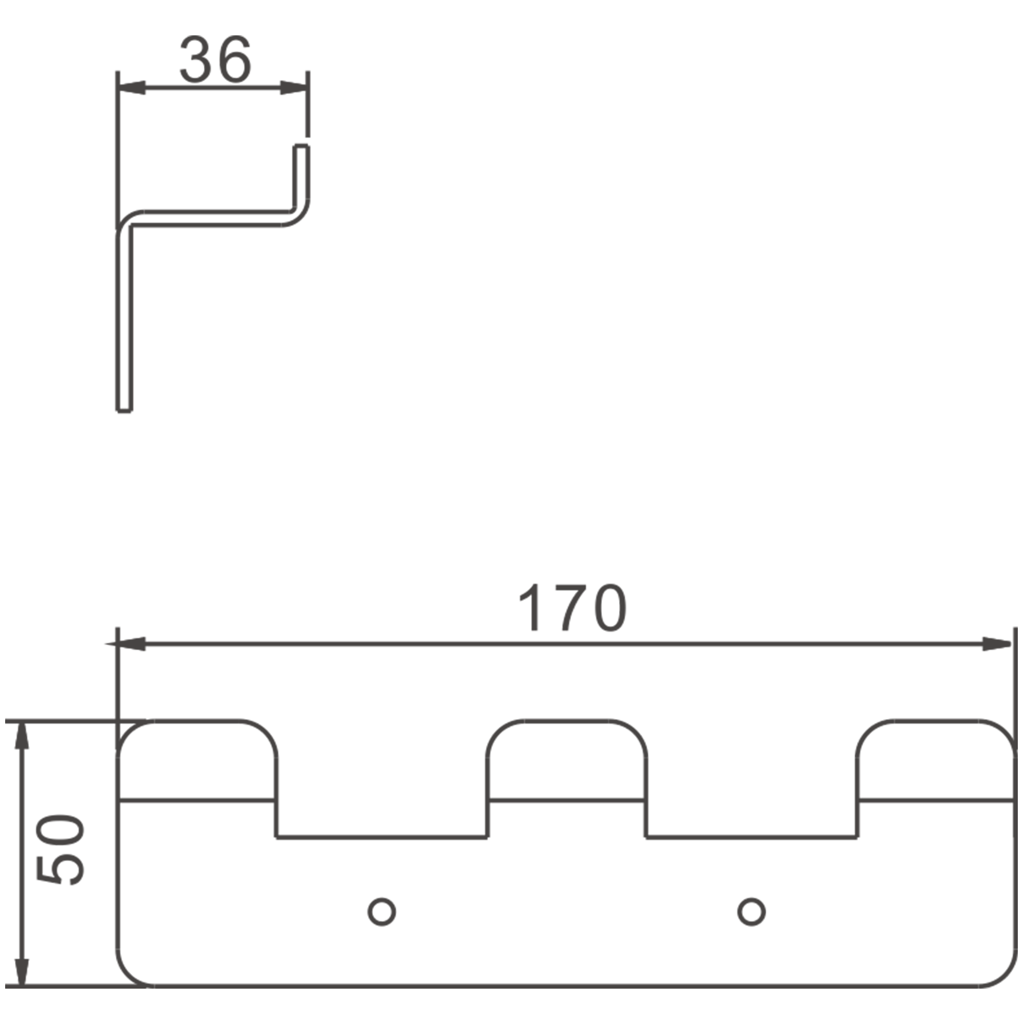 Планка с 3-мя крючками BELZ цвет: черный (B9003-7) Планка с 3-мя крючками BELZ цвет: черный (B9003-7) - фото 2