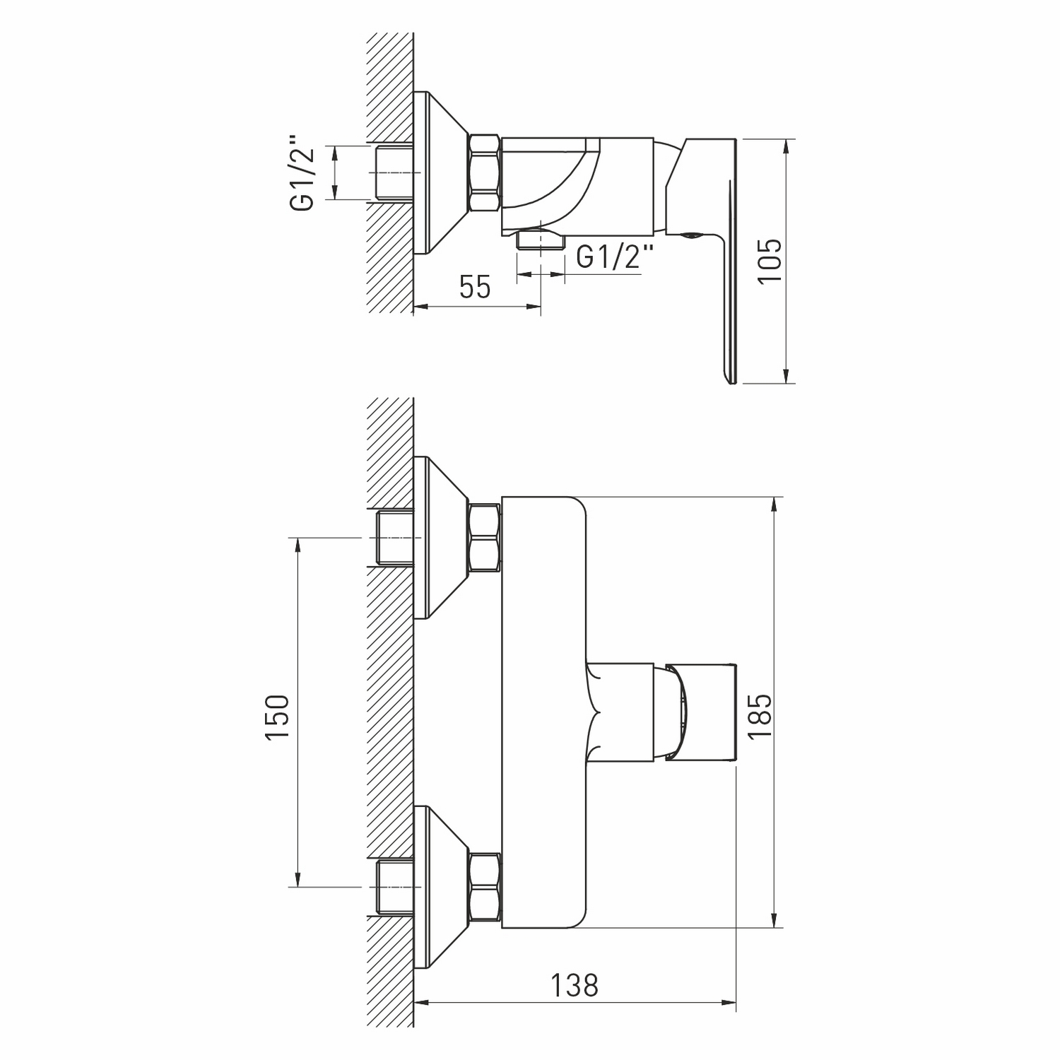 Смеситель для душа 35k MIXLINE ML26-07 "Life" (550761) - фото 5