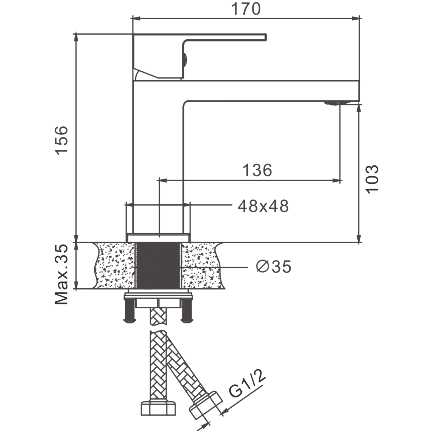 Смеситель для раковины BELZ B613-3 (B10613-3) - фото 2