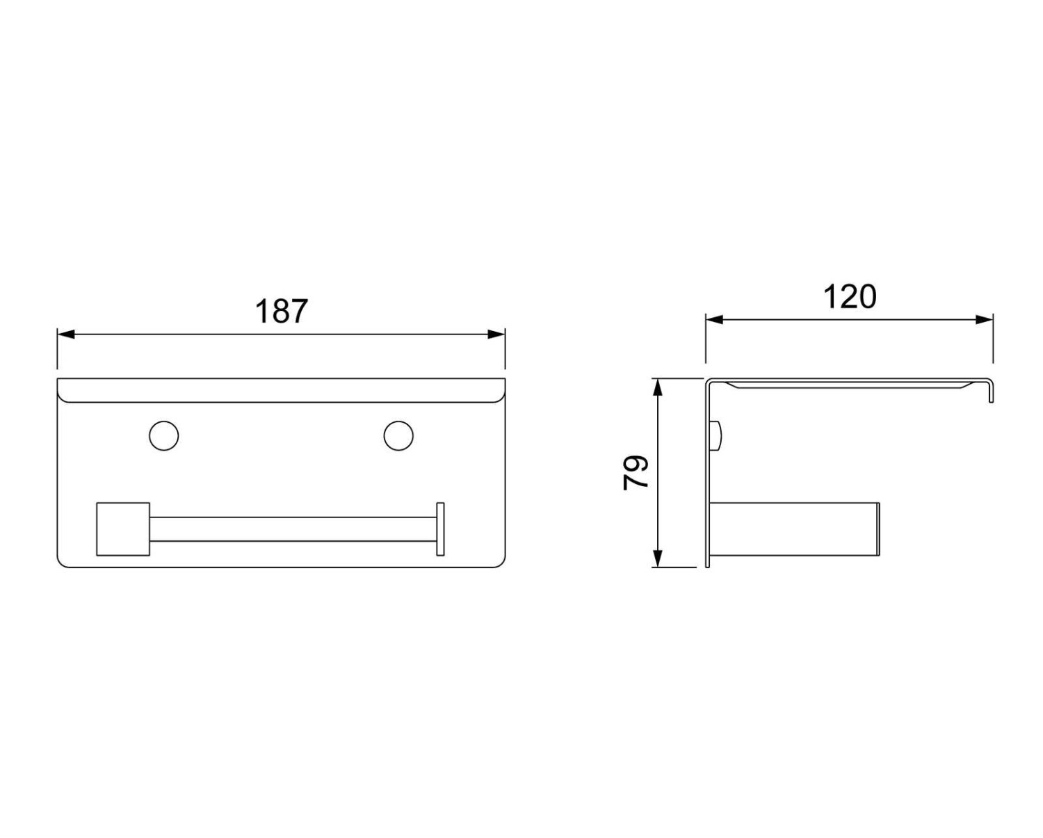 Бумагодержатель с полкой для телефона Timo Selene (14044/03) черный - фото 4
