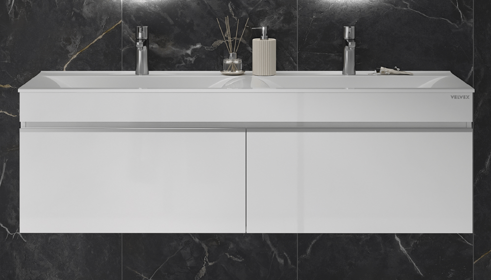 Тумба подвесная Velvex Pulsus 140 белая под раковину rkPUL.140-81 (Pulsus) (tp.PUL.PUL.140.2Y белый глянец) - фото 2