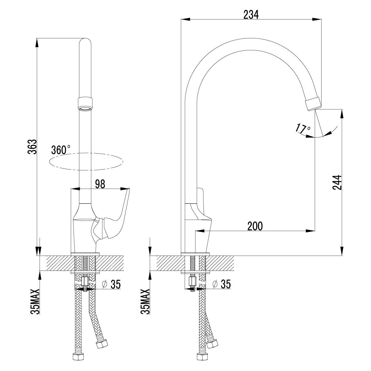 Смеситель для кухонной мойки Lemark Plus Advance (LM1205C) - фото 3