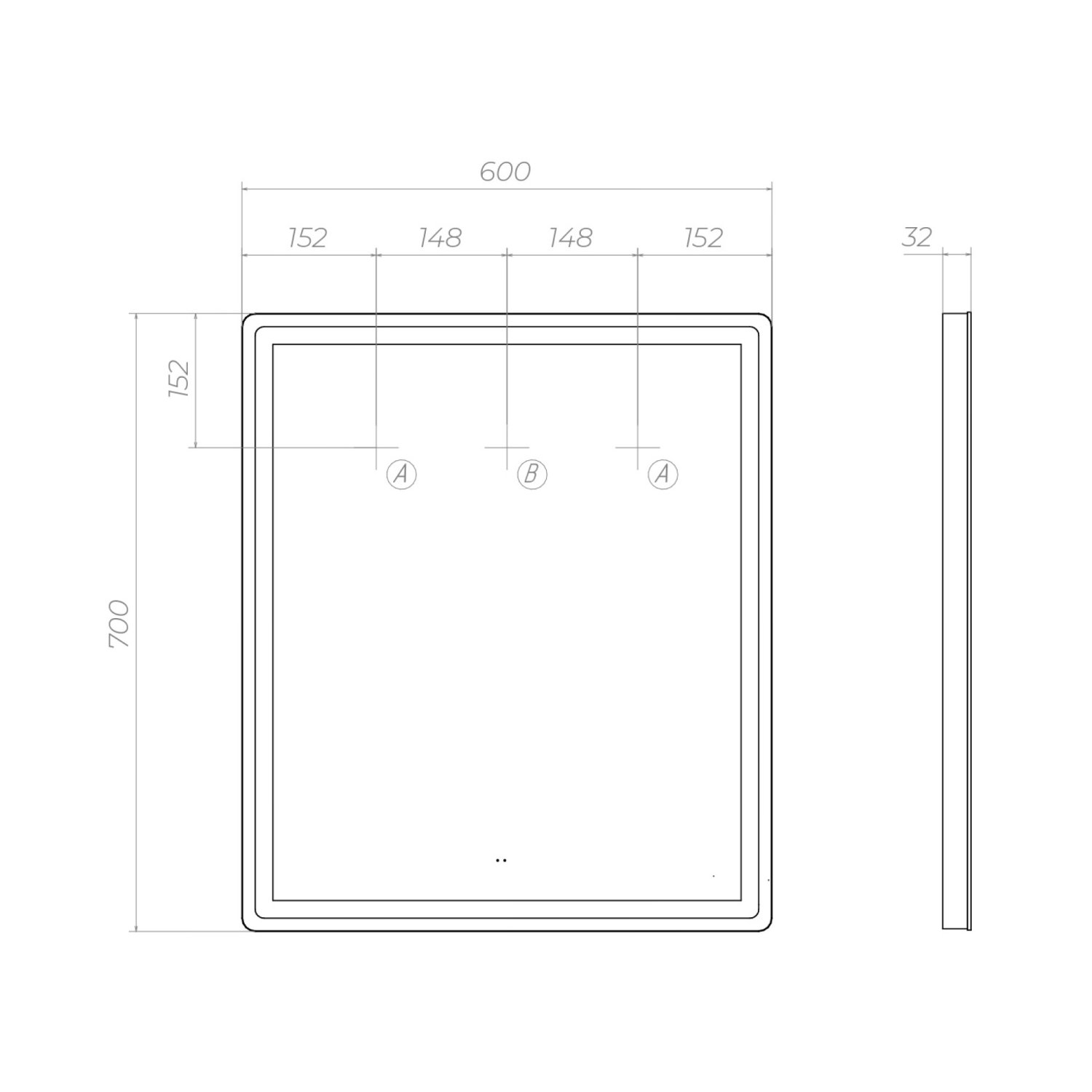 Зеркало VIGO Geometry Comfort 600  (058) - фото 3