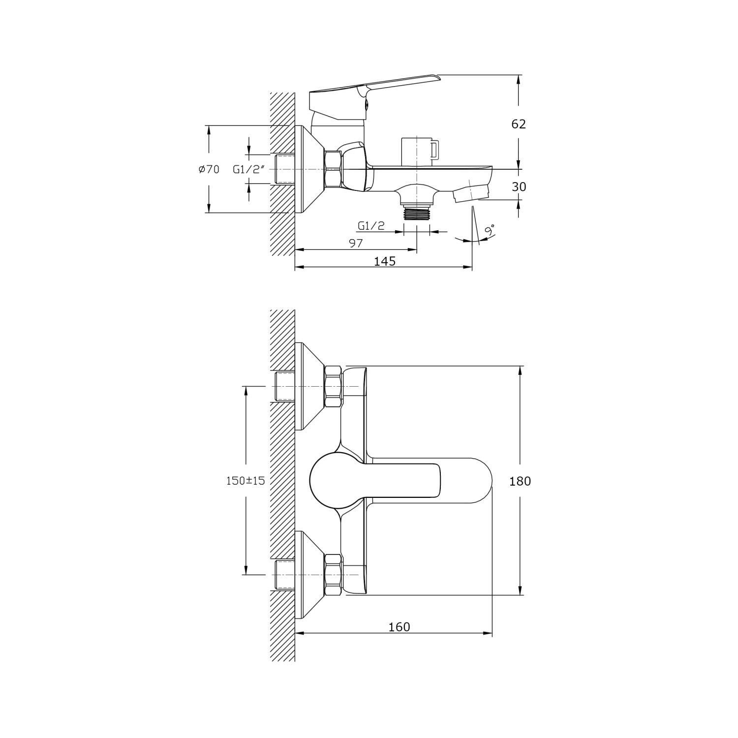 Смеситель для ванны с коротким изливом RUSH Victoria (VI7135-44) - фото 2