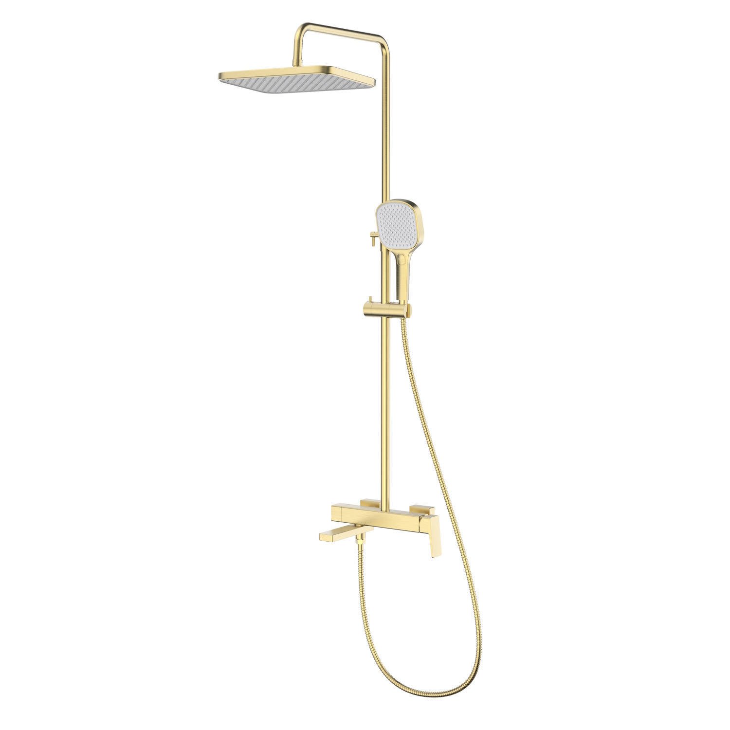 Душевая система Raglo для ванны и душа излив поворотный 15 см, сатин золотой (R30.24.03)
