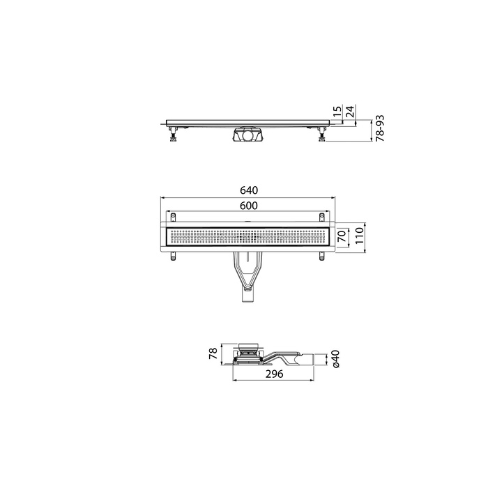 Лоток душевой, сифон 360, комбинированный затвор, перфорированная решетка, 600мм, хром, IDDIS, 975B6SB20DZ - фото 5