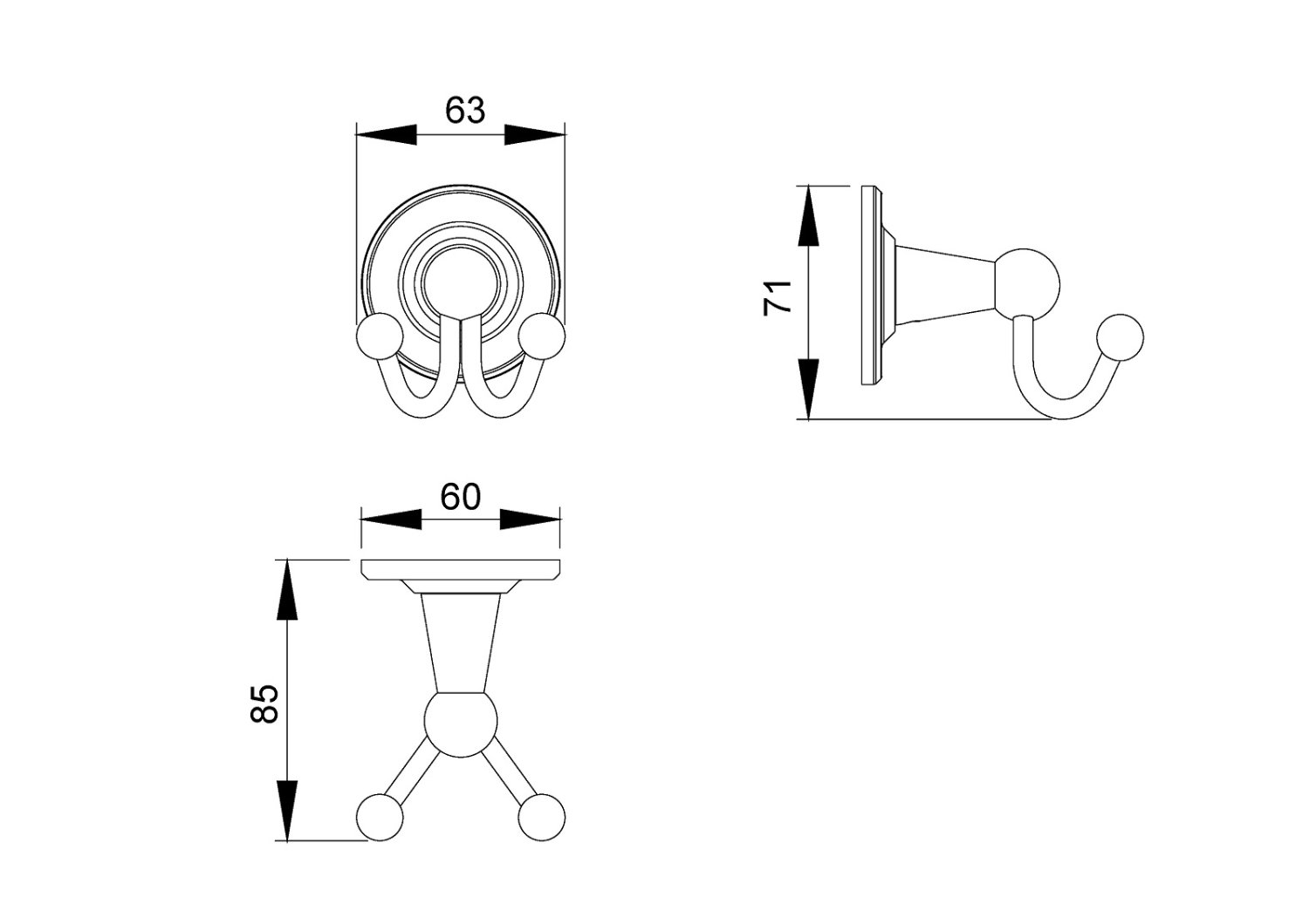 Крючок двойной Timo Nelson (160012/02) - фото 2