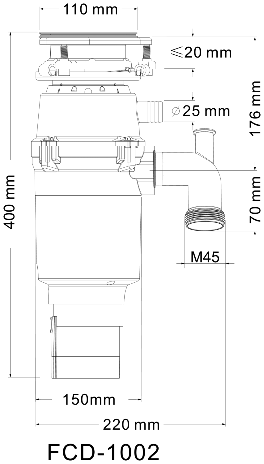Измельчитель пищевых отходов Fmark (FCD-1002E) - фото 7