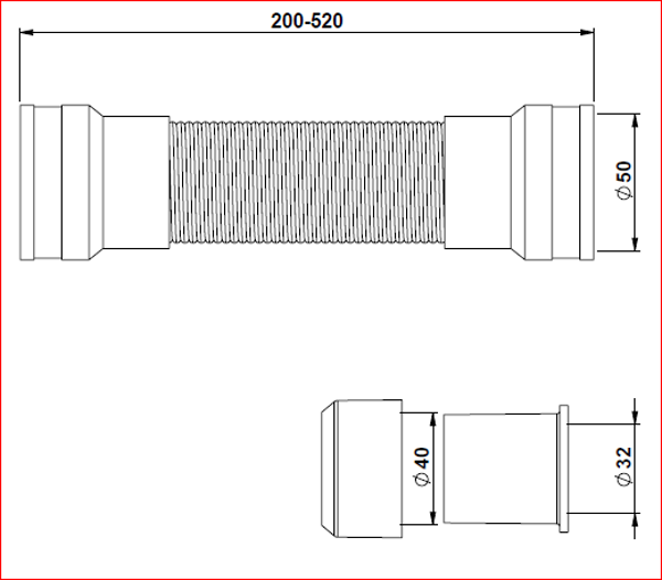 Гофра для сифона к мойке PREVEX c переходниками d50/40/32 (3130011) Гофра для сифона к мойке PREVEX c переходниками d50/40/32 (3130011)