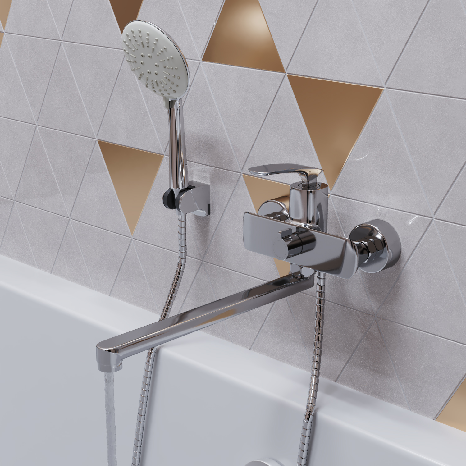 Смеситель для ванны и раковины 30k MIXLINE ML21-02 "Elegant" (550740) - фото 4
