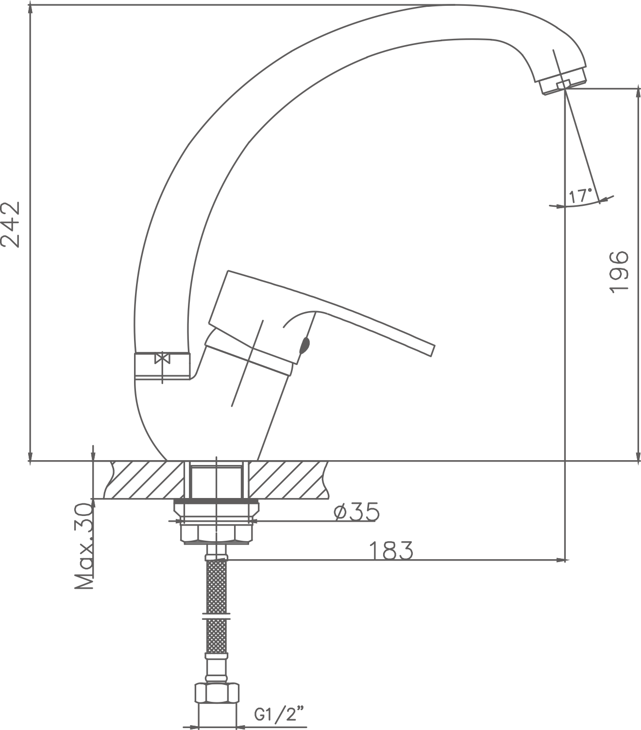 Смеситель для кухни Cron хром (CN4163-2) - фото 2