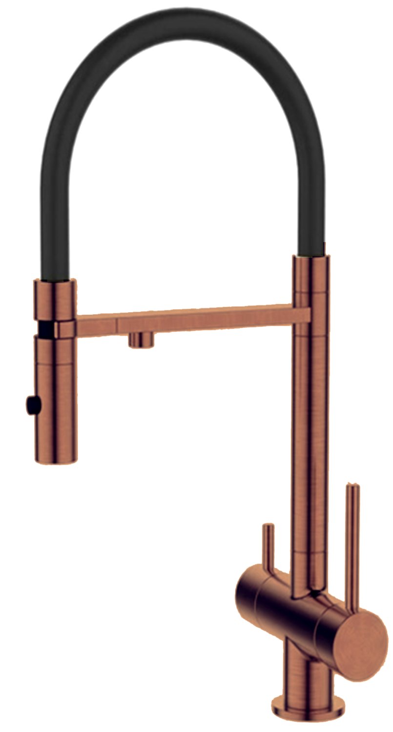 Смеситель для кухонной мойки DQ с фильтром розовое золото (DA1462502Rose) - фото 1