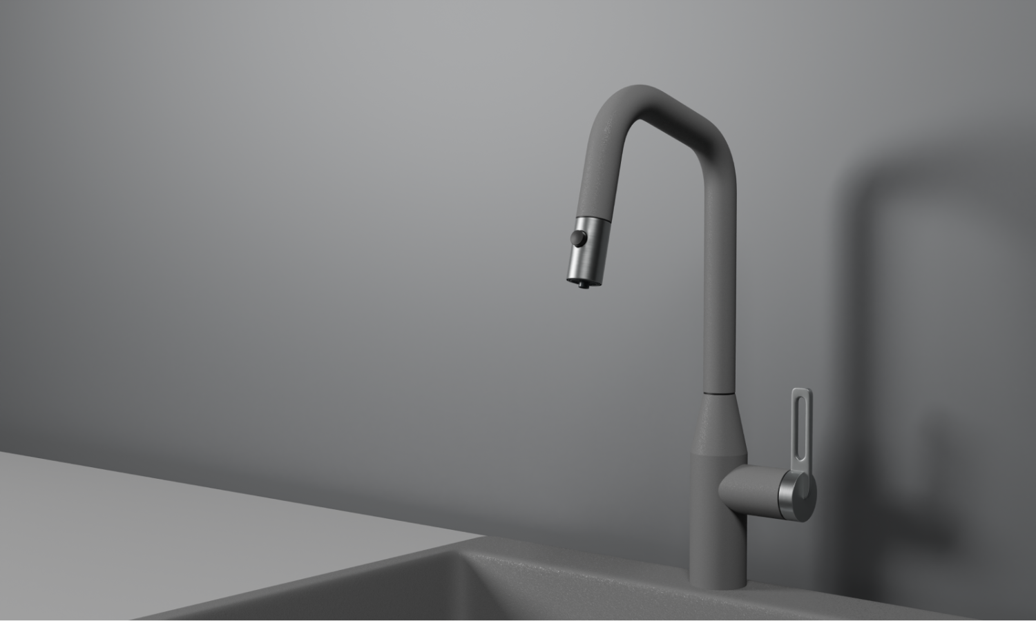 Смеситель для кухни GRANULA с выдвижным изливом и подключением к фильтру (8171, АЛЮМИНИУМ) - фото 1