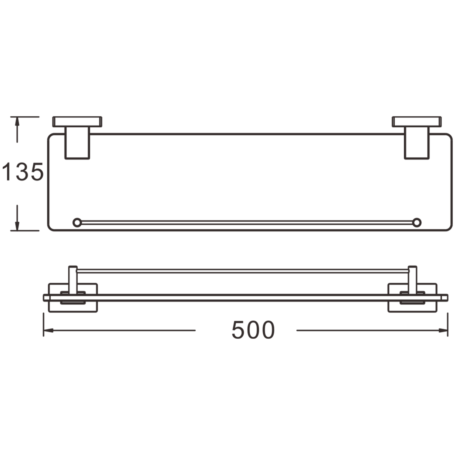 Полка стеклянная 1- ярус BELZ (B90307) - фото 2