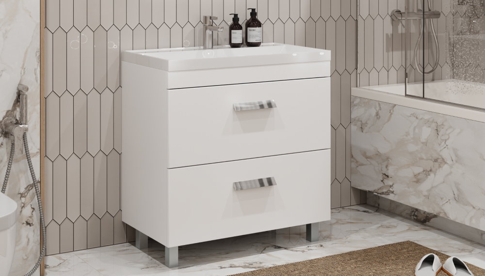 Тумба напольная Velvex Orlando 80 белый матовый под умывальник rkCla.80-81 (Classica 80) (tn.ORL.CLA.80.2Y белый матовый) - фото 3