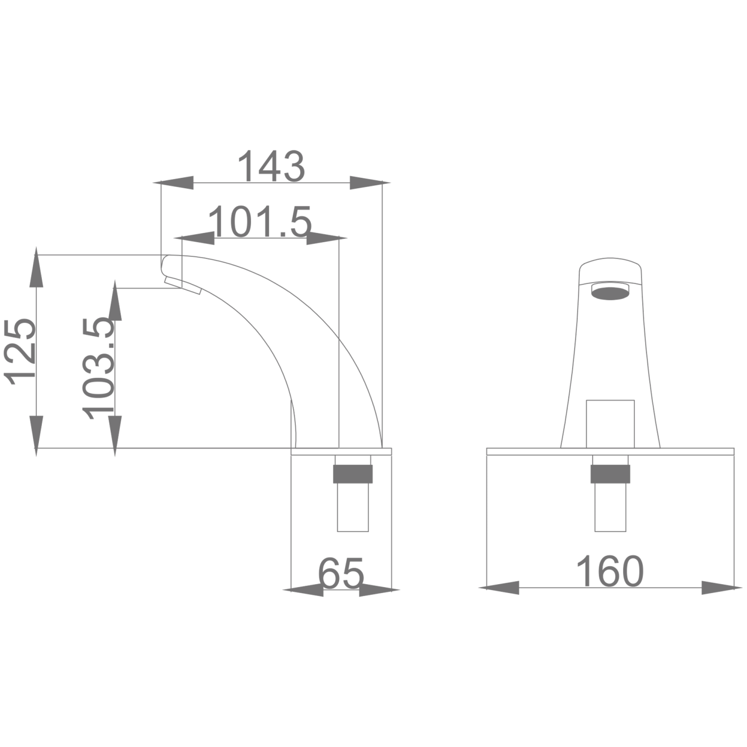Смеситель для раковины HAIBA сенсорный хром (HB523) - фото 3